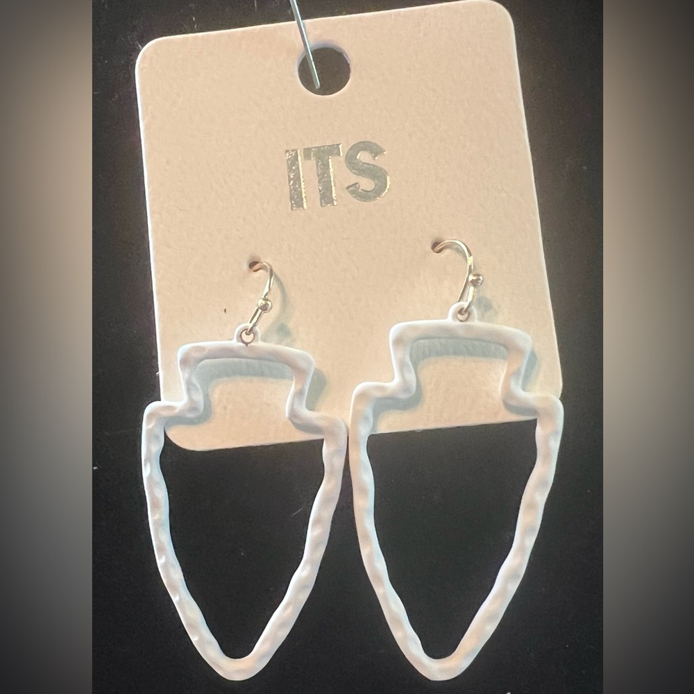 White Arrowhead Earrings